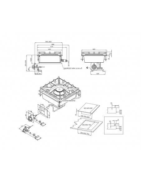 Gas cooker -  N. 1 fire - cm 40 x 40 x 14 h