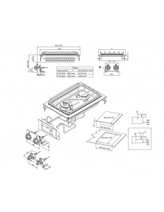 Professional gas cooktop - N. 2 burners - cm 40 x 60 14h 2