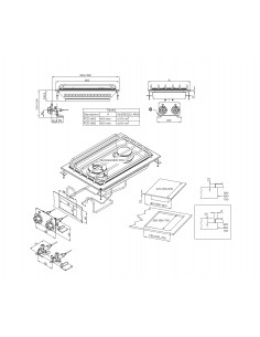 Cocina de gas - N. 4 incendios - cm 80 x 60 x 14 h 2
