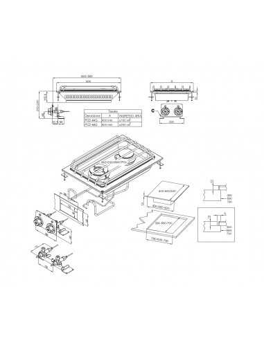 Gas cooker - N. 4 fires - cm 80 x 60 x 14 h