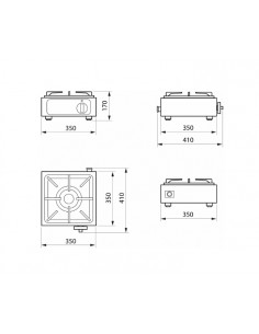 Plan de cocina - cm 35 x 35 x 17 h 2