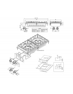 Cocina de gas - N. 2 incendios - cm 40 x 80 x 11 h 2