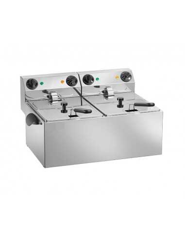 Electric fryer - Capacity lt 8+8 - cm 62 x 43 x 31h