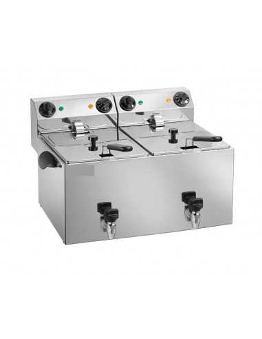 Electric fryer - Capacity lt 8+8 - cm 62 x 43 x 35.5 h