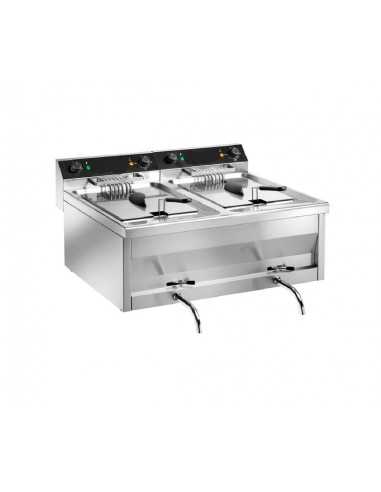 Electric fryer - Capacity lt 12+12 - cm 80 x 70 x 42h