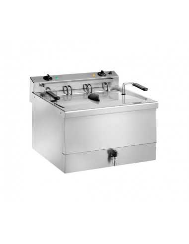 Friggitrice pasticceria - Elettrica - Capacità lt 18 - Rubinetto - cm 60 x 57 x 48h