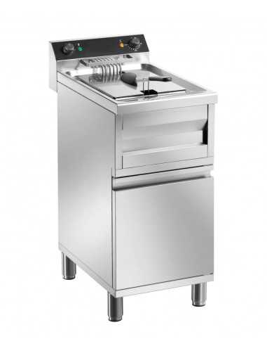 Friggitrice elettrica - In Acciaio Inox - Con mobile - 1 Vasca - Capacità lt 12 - Cm 40 x 70 x 96 h