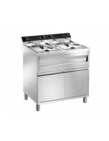 Electric fryer - Capacity lt 12+12 - Cm 80 x 70 x 96 h