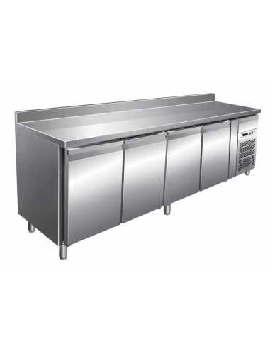 Mesa refrigerada - Alzatina - N. 4 puertas - cm 223 x 70 x 86/96 h