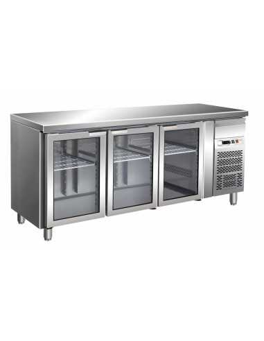 Tabla refrigerada - N. 3 puertas de vidrio - cm 179.5 x 70 x 86 h