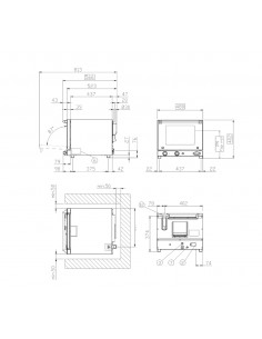 Horno eléctrico - N. 3 x cm 34.2x34.2 - cm 48x52.3x40.2h 2