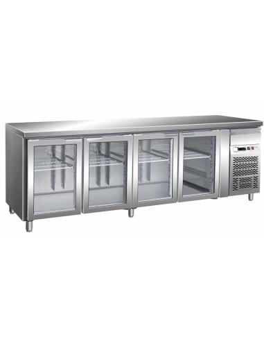 Refrigerated table - N. 4 glass doors - cm 223x 70 x 86 h