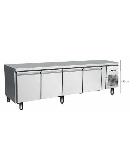 Mesa refrigerada - N. 4 puertas - cm 223 x 70 x 65 h