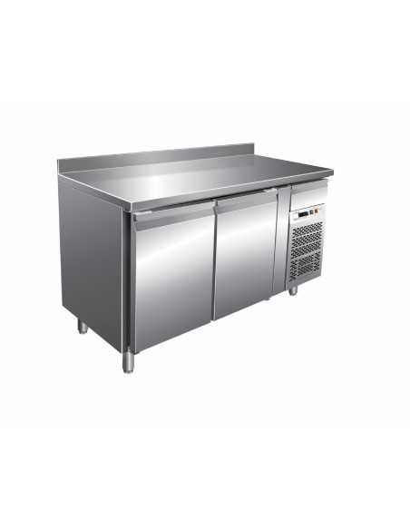 Tavolo refrigerato - N. 2 porte - Alzatina -  cm 136 x 60 x 86/96 h