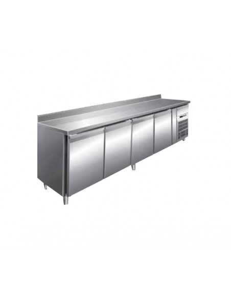 Mesa refrigerada - N. 4 puertas - Splashback - cm 223 x 60 x 86/ 96 h