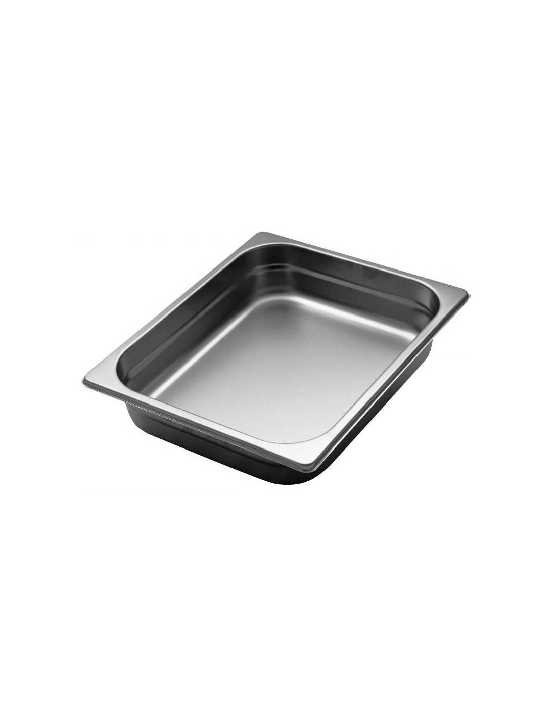 -Recipientes gastronorm de acero inoxidable 1/2 H. 6.5 cm - Capacidad litros 4,2 - Dimensiones cm 32,5 x 26,5