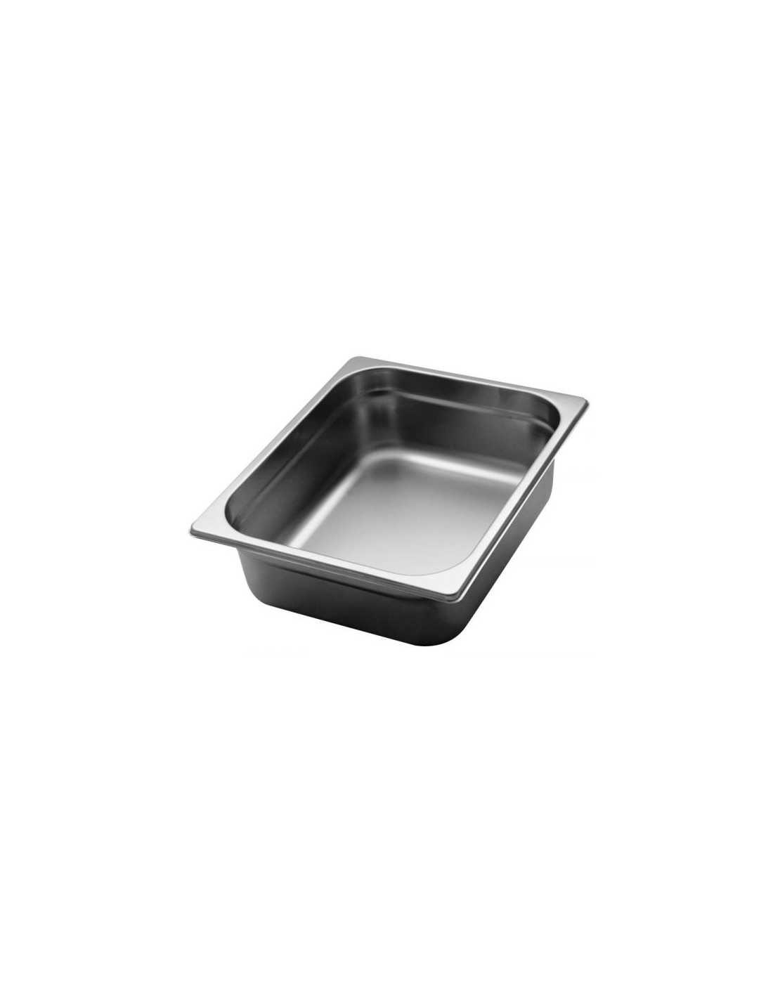 -Recipientes gastronorm de acero inoxidable 1/2 H. 10 cm - Capacidad litros 8 - Dimensiones cm 32,5 x 26,5