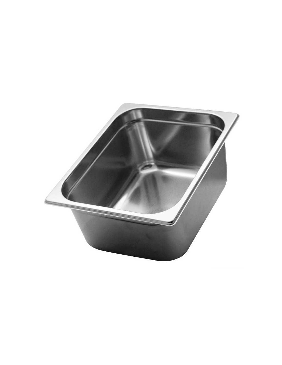 -Recipientes gastronorm de acero inoxidable 1/2 H. 15 cm - Capacidad litros 9,9 - Dimensiones cm 32,5 x 26,5