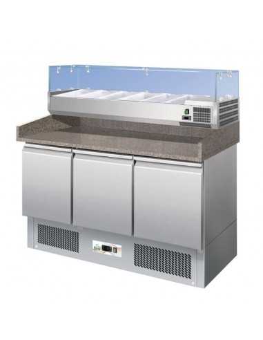 Pizza counter - Vetrina brings ingredients - N. 3 doors - cm 140 x 70 x 102 h