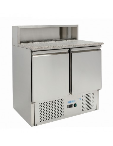 Refrigerated saladette - Mod. G-PS900-FC - Temperature + 2 &176 / + 8 &176 C - N. 2 doors - Capacity 240 liters - Structure in s