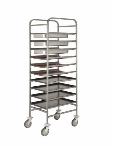 Trolley - N. 10 trays – Paracolpi – cm 67 x 46 x 117h