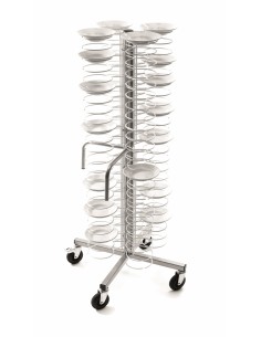 Square holder with wheels - N. 96 dishes Ø25/31 - cm 70 x...