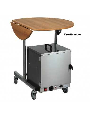 Carrello colazione tondo - Piano ruotabile - cm 80Ø x 80h