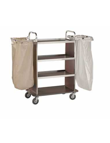 Carrello portabiancheria - N. 4 ripiani - cm 90/143 x 50 x 123h