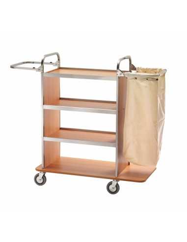 Carrello portabiancheria - N. 4 ripiani - cm 110/143 x 50 x 123h