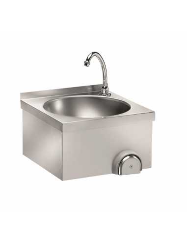 Lavamani a colonna - Acciaio inox - Comando a ginocchio - Dimensioni cm 40 x 40x 32h