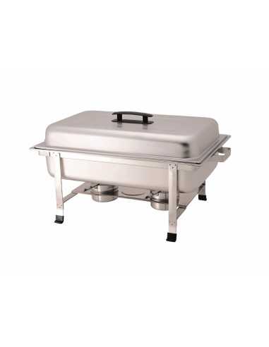 Chafing dish - Coperchio - Bruciatori ad alcool - cm 67 x 37 x 41h