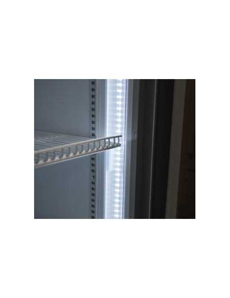 Vetrina refrigerata nera con cassonetto luminoso – Capacità 888 litri – 2 porte scorrevoli – 113 x 70 x 202,3 cm