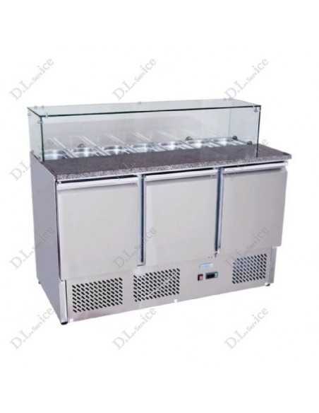 Complete Kebab Kit with 3-Door Refrigerated Saladette, Gas Gyros, Fry Top and Double Fryer