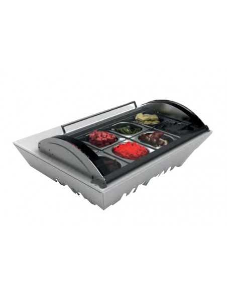 Refrigerated display case - N. 8 x GN1/6 H 65mm - cm 78.5 x 67.5 x 52.5/30 h