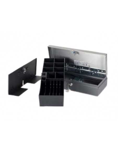 Cassetto ergonomico porta dernaro completo di: coperchioesterno, cassetto interno estraibile con scompartimenti banconote e cavo