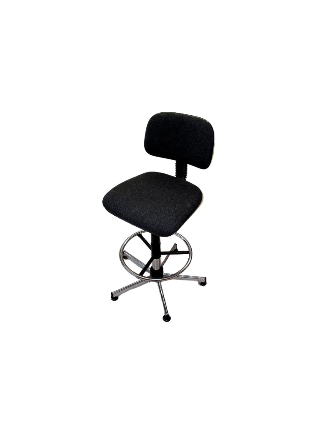 Padded stool with backrest