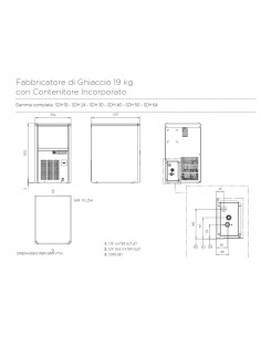 Fabbricatore ghiaccio cubetto cavo - Acqua 19 kg/24h 2