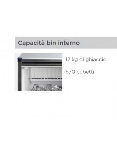 Fabbricatore ghiaccio cubetto cavo - Acqua 41 kg/24h