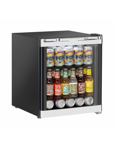 Drink cooler - Nero - Roll-Bond con ventilatore - Capacità  lt 52 - Temp. +0/+10 °C - cm 43 x 50 x 51 h