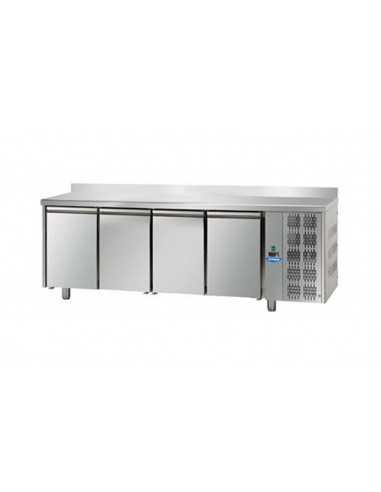 Mesa refrigerada con 4 puertas y panel frontal...