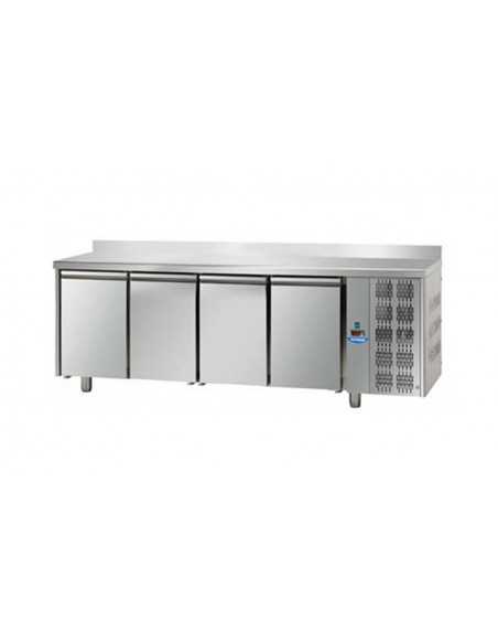 Mesa refrigerada con 4 puertas y panel frontal - Temperatura +0° +10°C - cm 236 x 60 x 95/102 h