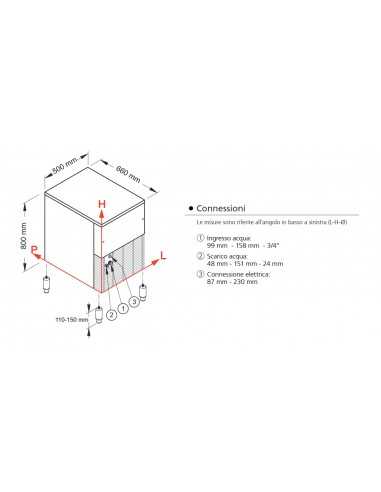 Ice maker - Production kg 85/24 h - cm 50 x 66...
