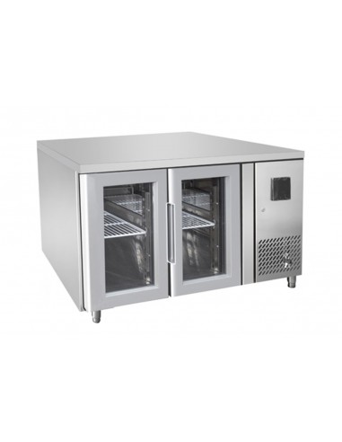 Refrigerated table - N. 2 glass doors - Tropicalized - cm 136 x 70 x 85 h