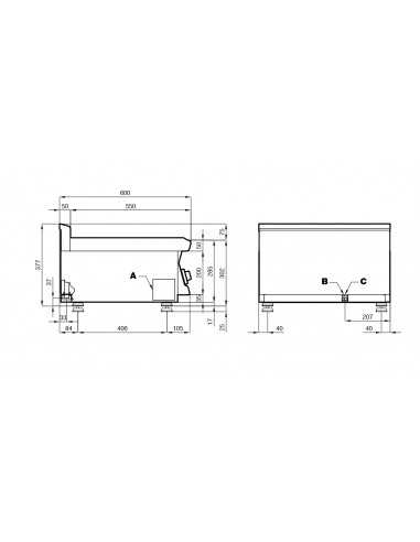 Electric fryer - Capacity 10+10 liters - cm 60...