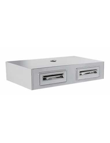 Coffee machine base - Stainless steel - 1 coffee tray -1 neutral drawer - cm 125 x 55 x 20 h