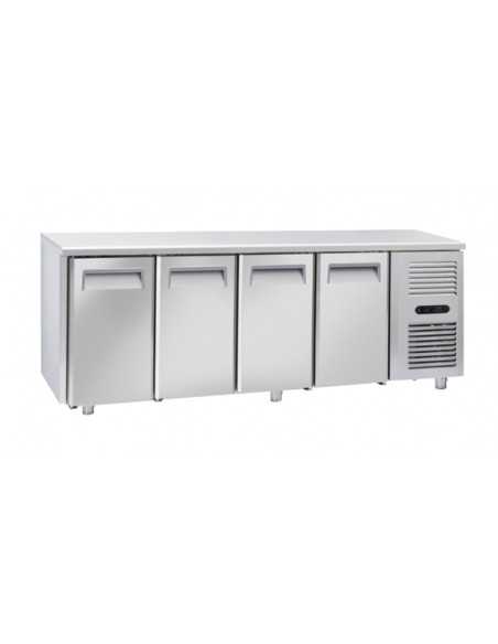 Tropicalized freezer table - N. 4 doors - cm 225 x 70 x 85 h