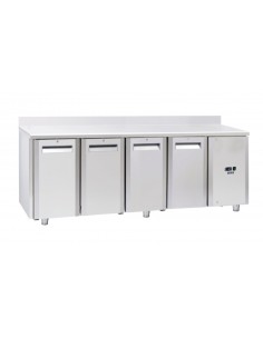 Tropicalized refrigerated table - N. 4 doors - Splashback...