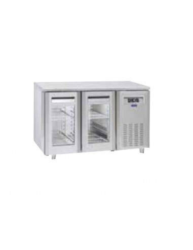 Refrigerated table - Tropicalized - No Group - N. 2 glass doors - cm 138 x 70 x 85h