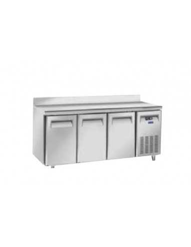 Tavolo refrigerato - Alzatina - N. 3 porte - cm 202,5 x 80 x 95 h