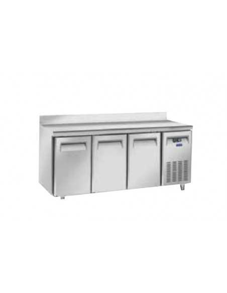 Tavolo refrigerato - Alzatina - N. 3 porte - cm 202,5 x 80 x 95 h